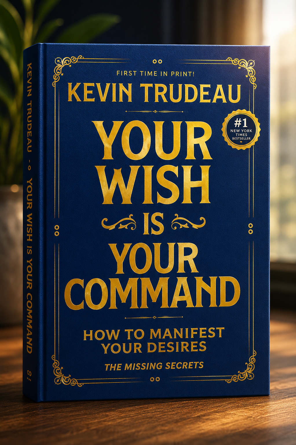 Your Wish Is Your Command by Kevin Trudeau — navy hardcover with gold foil lettering, #1 New York Times bestseller